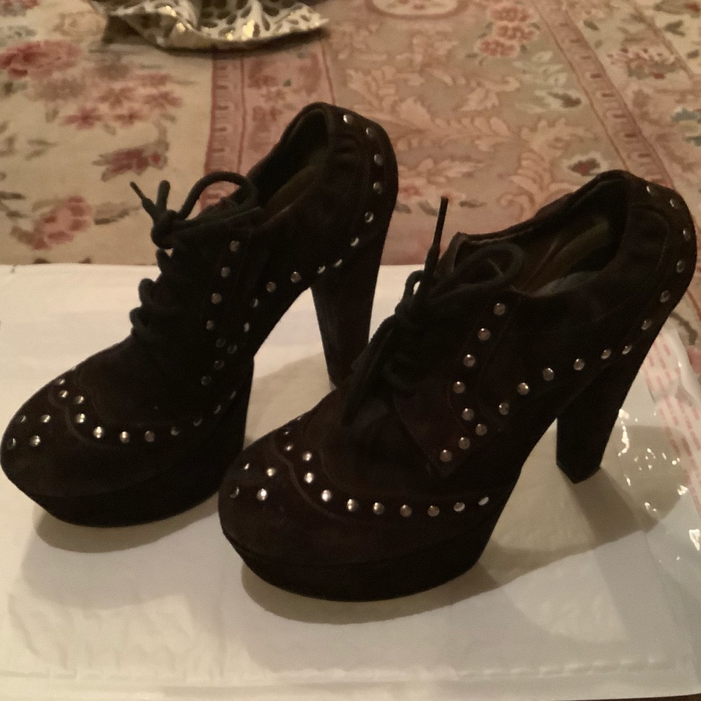 Marni Brown Ankle Boots with Studded Detail